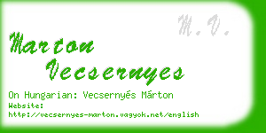 marton vecsernyes business card