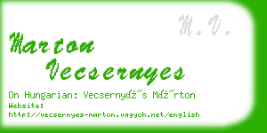 marton vecsernyes business card